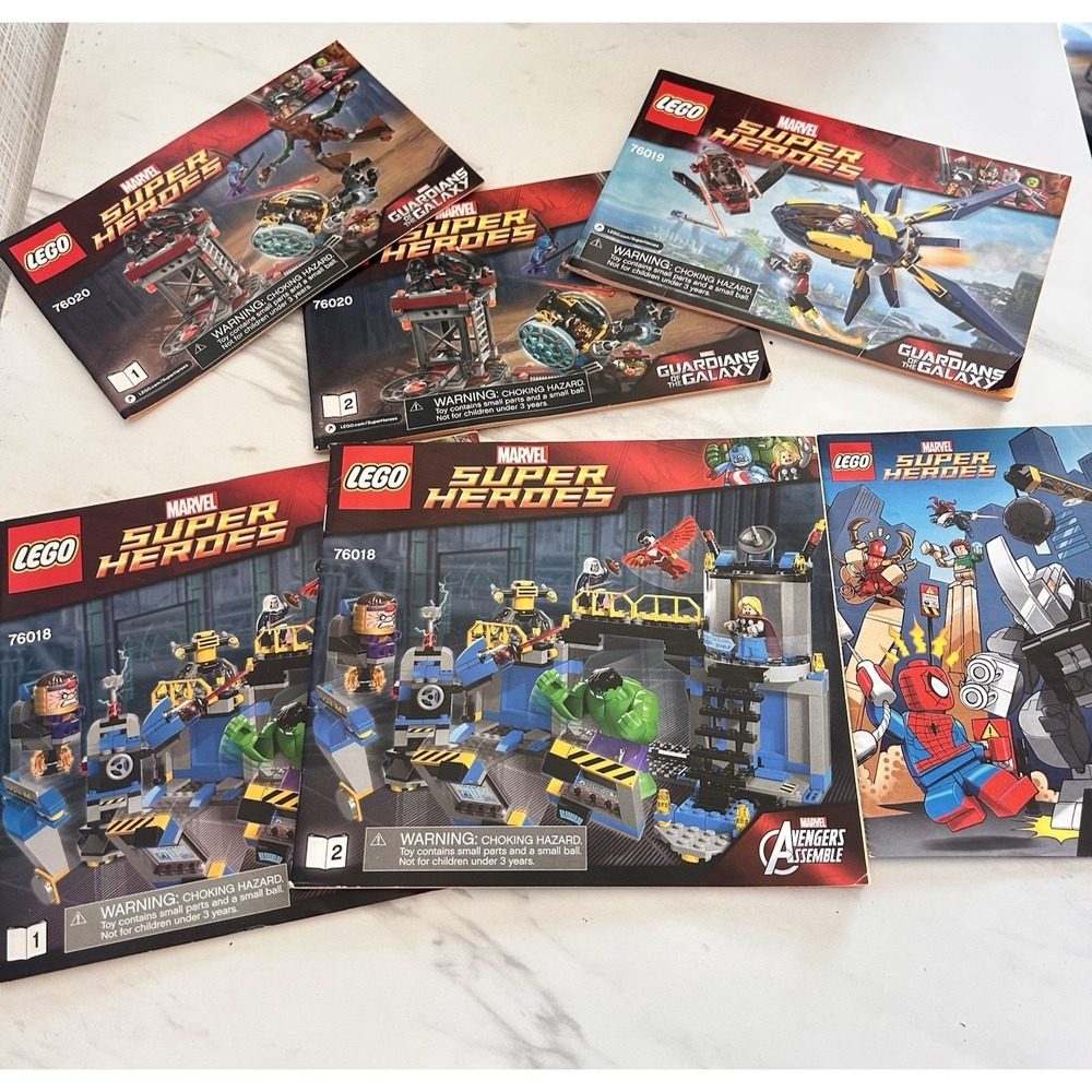 LEGO Marvel Super Heroes Bundle of 5 Instruction Manuals Spiderman Guardians‎
